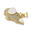 Elephant Brass Micro Pave Cubic Zirconia and Enamel Pendants KK-M319-05G-02-3