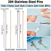 SUNNYCLUE 160Pcs 2 Styles 304 Stainless Steel Ball Head Pins and 160Pcs 2 Styles Flat Head Pins STAS-SC0007-74-2