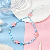 Tortoise Synthetic Turquoise with Glass Mobile Straps HJEW-JM03137-1