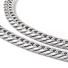 Non-Tarnish 201 Stainless Steel Cuban Link Chain Necklace with 304 Stainless Steel Clasps for Men Women NJEW-M194-01E-P-2