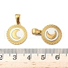 304 Stainless Steel Pave Natural White Shell Flat Round Pendant Necklaces STAS-R168-23G-02-3