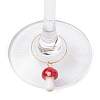 Handmade Lampwork Mushroom Wine Glass Charm AJEW-JO00216-3
