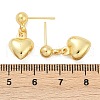 Heart & Leaf & Candy Brass Dangle Stud Earrings EJEW-Z115-03G-5