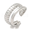 304 Stainless Steel Double Lines Open Cuff Ring RJEW-C067-18P-1