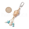 3Pcs Braided Nylon Thread & Natural Shell Pendant Decorations HJEW-TA00342-5