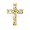 Rack Plating Brass Micro Pave Cubic Zirconia Pendants KK-C074-25G-01-1