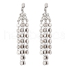 Flower Tibetan Style Alloy Tassel Stud Earrings EJEW-JE06457-3
