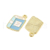 Golden Plated Alloy Enamel Pendants X-ENAM-Z017-12G-01-2