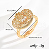 Elegant Hollow Brass Micro Pave Cubic Zirconia Adjustable Finger Rings for Women US0162-1-1