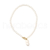 Oval Plastic Pearl Pendant Necklaces for Women NJEW-JN05347-4