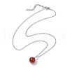 Round Gemstone Pendant Necklaces NJEW-JN04718-01-5