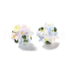 Luminous Polymer Clay Rhinestone Floral Ball Beads CLAY-U002-01G-4