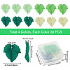 120Pcs 4 Colors Autumn Theme Transparent Frosted Acrylic Pendants TACR-PJ0001-03-9