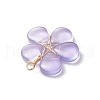 Copper Wire Wrapped Glass Pendants PALLOY-JF03439-5