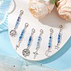 6Pcs Star Moon Sun Zinc Alloy Pendant Decorations HJEW-JM03159-03-2