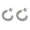 Non-Tarnish 304 Stainless Steel Round Beaded C-shape Stud Earring STAS-P319-37P-1