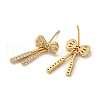 Rack Plating Bowknot Brass Stud Earrings EJEW-H004-05G-2