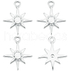 Beebeecraft 20Pcs Brass Clear Cubic Zirconia Charms FIND-BBC0002-15-1