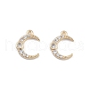 Brass Micro Pave Clear Cubic Zirconia Pendants KK-K351-44B-G-1