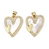 Brass Micro Pave Cubic Zirconia Pendants KK-S526-07G-B-1