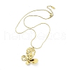 304 Stainless Steel Hollow Butterfly Pendant Round Snake Chain Necklaces for Women NJEW-S008-01G-1
