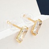 Cubic Zirconia Rectangle Stud Earrings FU7889-8-1