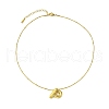 Ion Plating(IP) Initial Letter 304 Stainless Steel Pendant Necklaces NJEW-R265-05G-P-2