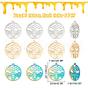 DICOSMETIC 18Pcs 3 Colors 304 Stainless Steel Pendant STAS-DC0012-39-2