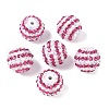 Striped Resin Rhinestone Beads OACR-A037-01C-1