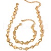 Zinc Alloy Heart Link Chain Necklaces & Bracelets Sets FS-WGBB3CC-01-5