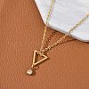 304 Stainless Steel Crystal Rhinestone Geometric Pendant Cable Chain Necklaces NJEW-Z073-01G-02-3