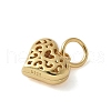 925 Sterling Silver 3D Hollow Flower Heart Charms STER-M099-02G-2