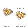 Stainless Steel Two Tone Stud Earrings MA4324-8-1