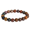Natural Green Ocean Agate Round Stretch Bracelets for Women PW-WG91270-01-5