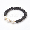 Natural Lava Rock Beads Stretch Bracelets BJEW-JB03880-01-1