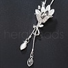 Flower Alloy Rhinestone Y Tassel Long Necklaces for Women FS-WGCC889-02-3