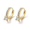 Rack Plating Brass Micro Pave Cubic Zirconia Hoop Earrings Finding KK-E084-66G-1