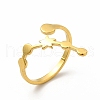 Ion Plating(IP) 304 Stainless Steel Morning Star Open Cuff Ring for Women RJEW-B027-12G-3