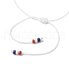 Independence Day Natural Carnelian & White Jade & Dyed Yellow Jade Gemstone Round Beads Braided Bracelets BJEW-MZ00178-01-4