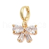 Brass with Cubic Zirconia Charms KK-G496-01G-1