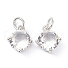 Brass Cubic Zirconia Charms ZIRC-C022-05P-1