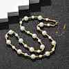 304 Stainless Steel & ABS Plastic Imitation Pearl Round Beded Necklaces for Women NJEW-S442-11G-1