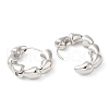 Rack Plating Brass Horn Hoop Earrings for Women EJEW-M228-04P-2