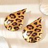 Leopard Print Alloy Dangle Stud Earrings EJEW-K304-01E-G-2