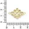 Brass Clear Cubic Zirconia Flower Connector Charms KK-L229-063G-3