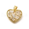 Rack Plating Brass Micro Pave Cubic Zirconia Pendants KK-L226-001G-04-1