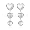 Simple Heart Stainless Steel Dangle Stud Earrings AR2302-1-2