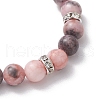 8.5mm Round Natural Pink Zebra Jasper Beaded Stretch Bracelets BJEW-JB10256-03-4