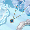 Heart Alloy Rhinestone Pendant Necklace NJEW-JN04935-2