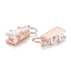 Brass Clear Cubic Zirconia Charms ZIRC-G170-10-3